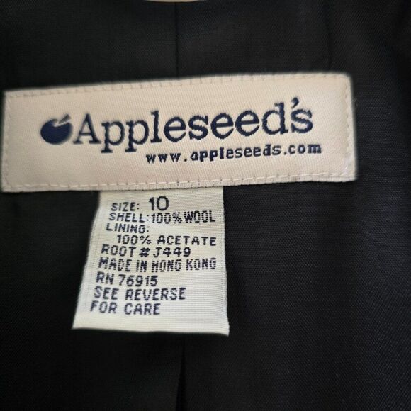 Appleseeds Single Button Blazer Womens Career Jacket Sz 10 Navy Blue Vintage 90s - Picture 12 of 12